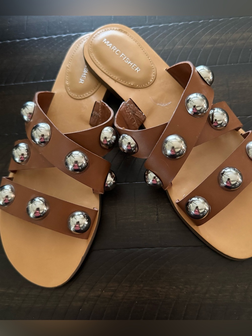 Marc Fisher Women’s Bryte 2 Slip-On Strappy Slide Sandal